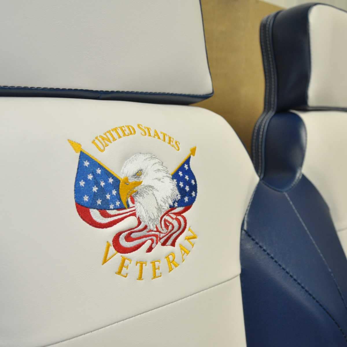 Custom Embroidery work on a Zycar electric golf cart