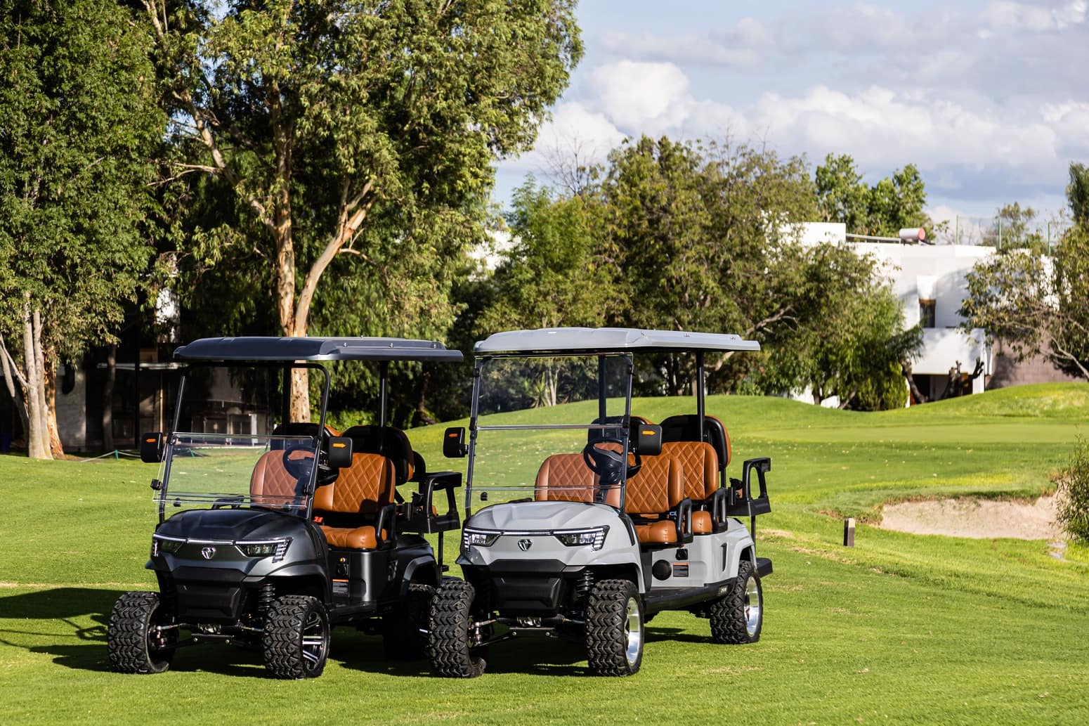 ZYCAR electric golf cart on the hillside roads of Querencia in Los Cabos
